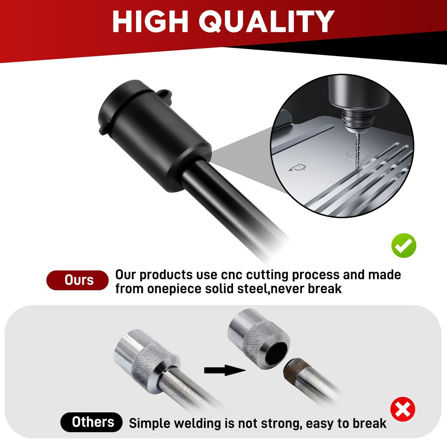 BOYISEN Trailer Hitch Pin Lock - Locking Hitch Pin with 5/8" Pin for Class III/IV/V 2&2.5" Hitches, Hitch Lock Pin with O-Rings for RVs Trailer Truck Car Boat Bike, Weatherproof Anti-Theft