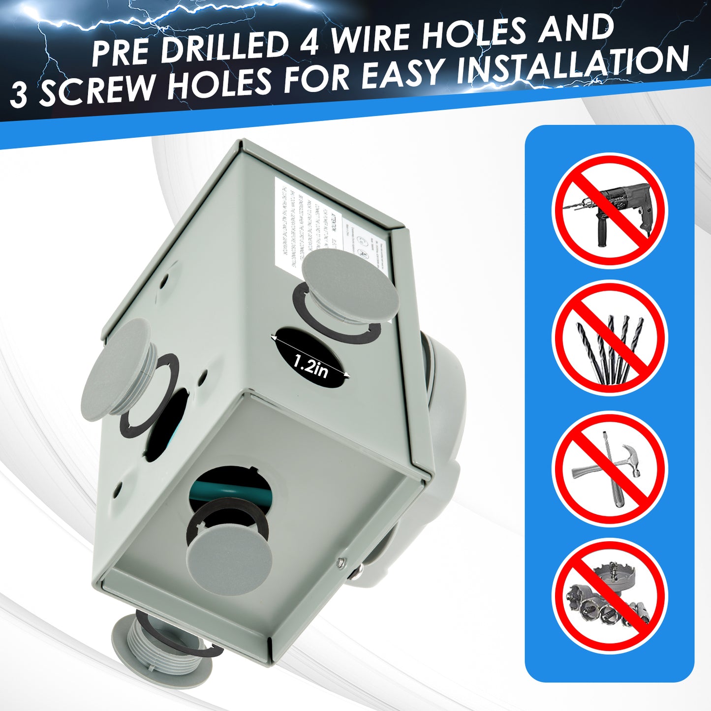 BOYISEN 50 Amp Generator Inlet Box and Generator Power Cord, ETL Listed Generator Inlet Box 50 Amp Kit, Pre-Drilled NEMA SS2-50P 50 Amp Generator Inlet Box with NEMA 14-50P / SS2-50R Cord