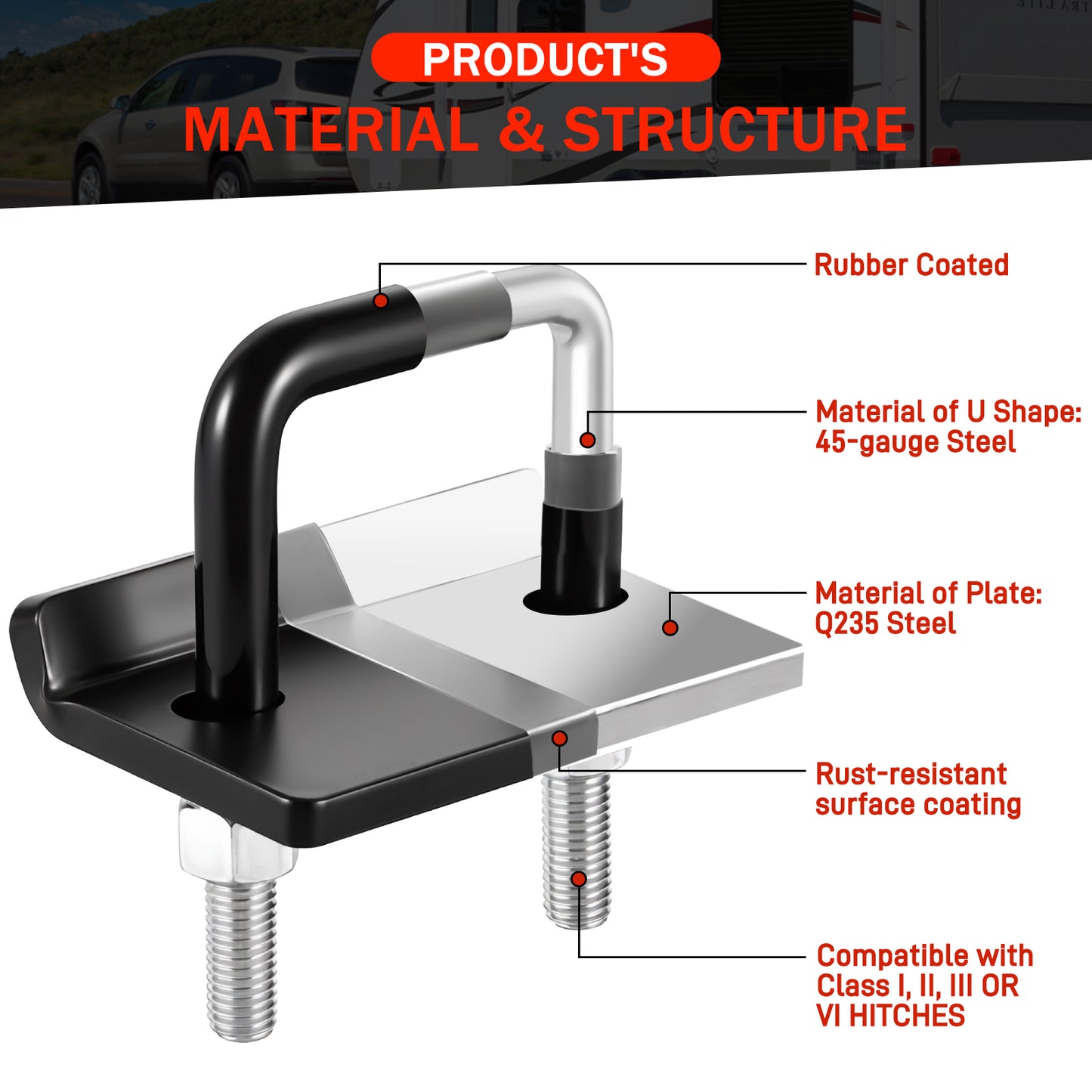 BOYISEN Anti Rattle Hitch Tightener - No Rattle Noise Hitch Clamp for 1.25” inch Trailer Hitches,Rust-Free Hitch Stabilizer,Reduce Movement on Hitch Mount Hitch Cargo Carrier Bike Rack