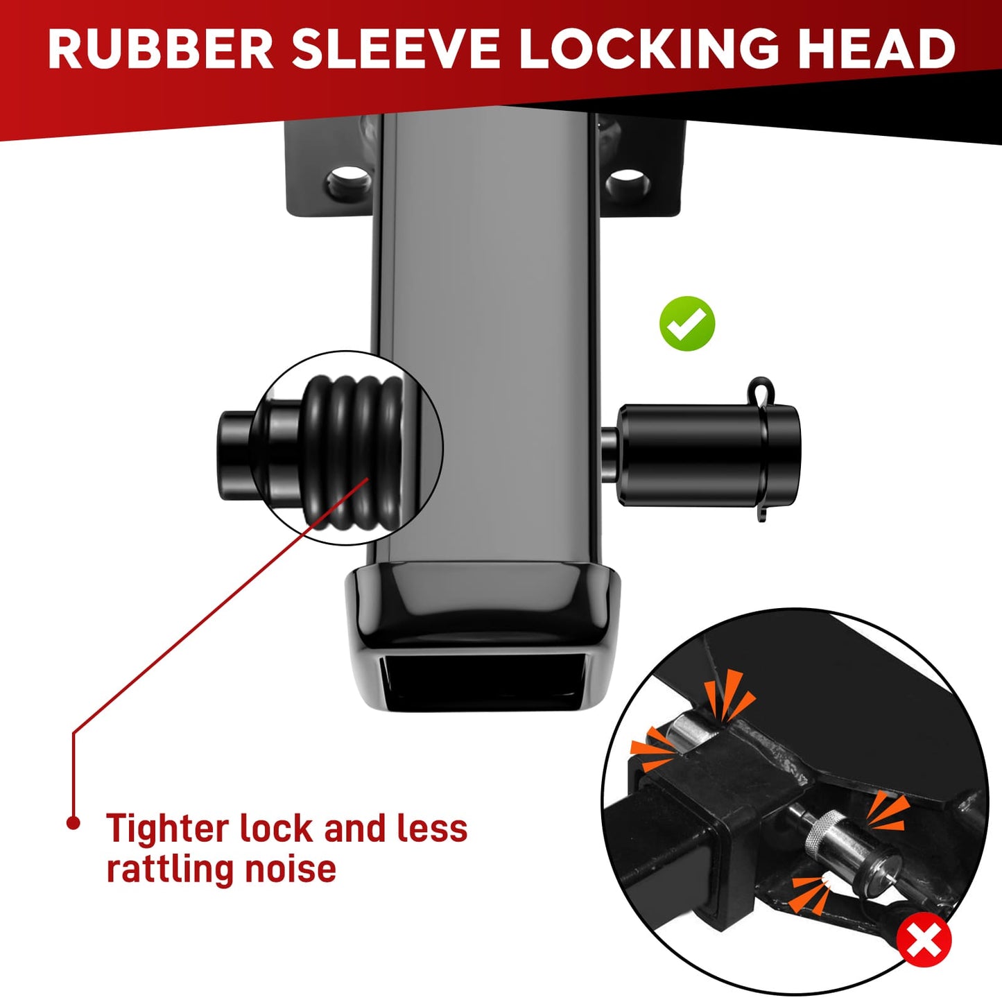 BOYISEN Trailer Hitch Pin Lock - Locking Hitch Pin with 5/8" Pin for Class III/IV/V 2&2.5" Hitches, Hitch Lock Pin with O-Rings for RVs Trailer Truck Car Boat Bike, Weatherproof Anti-Theft