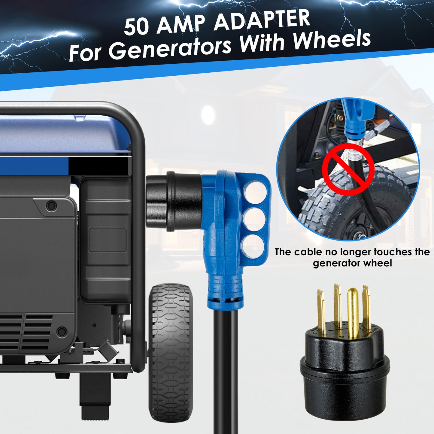 BOYISEN 50 Amp Generator Inlet Box and Generator Power Cord, ETL Listed Generator Inlet Box 50 Amp Kit, Pre-Drilled NEMA SS2-50P 50 Amp Generator Inlet Box with NEMA 14-50P / SS2-50R Cord