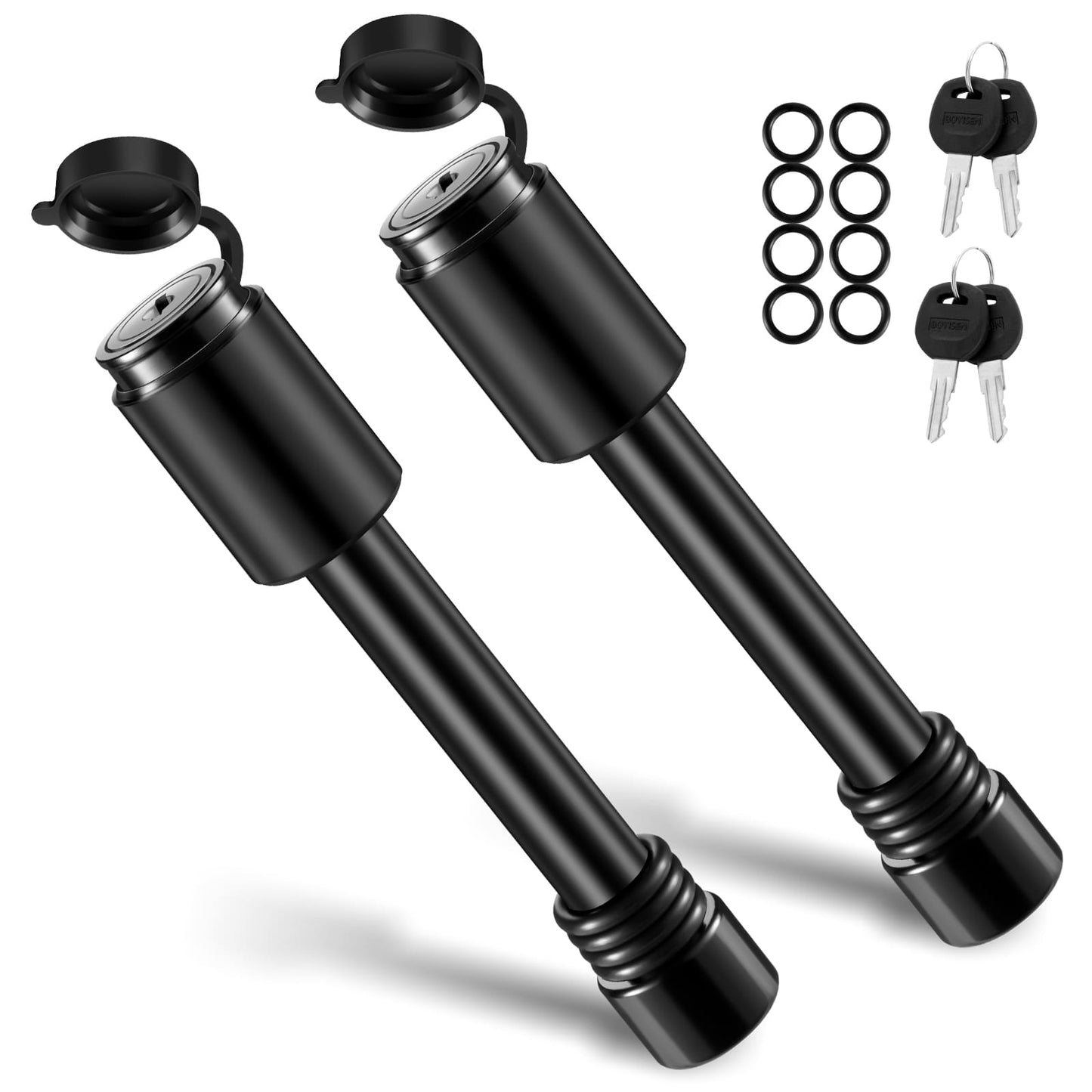 BOYISEN Trailer Hitch Pin Lock - Locking Hitch Pin with 5/8" Pin for Class III/IV/V 2&2.5" Hitches, Hitch Lock Pin with O-Rings for RVs Trailer Truck Car Boat Bike, Weatherproof Anti-Theft