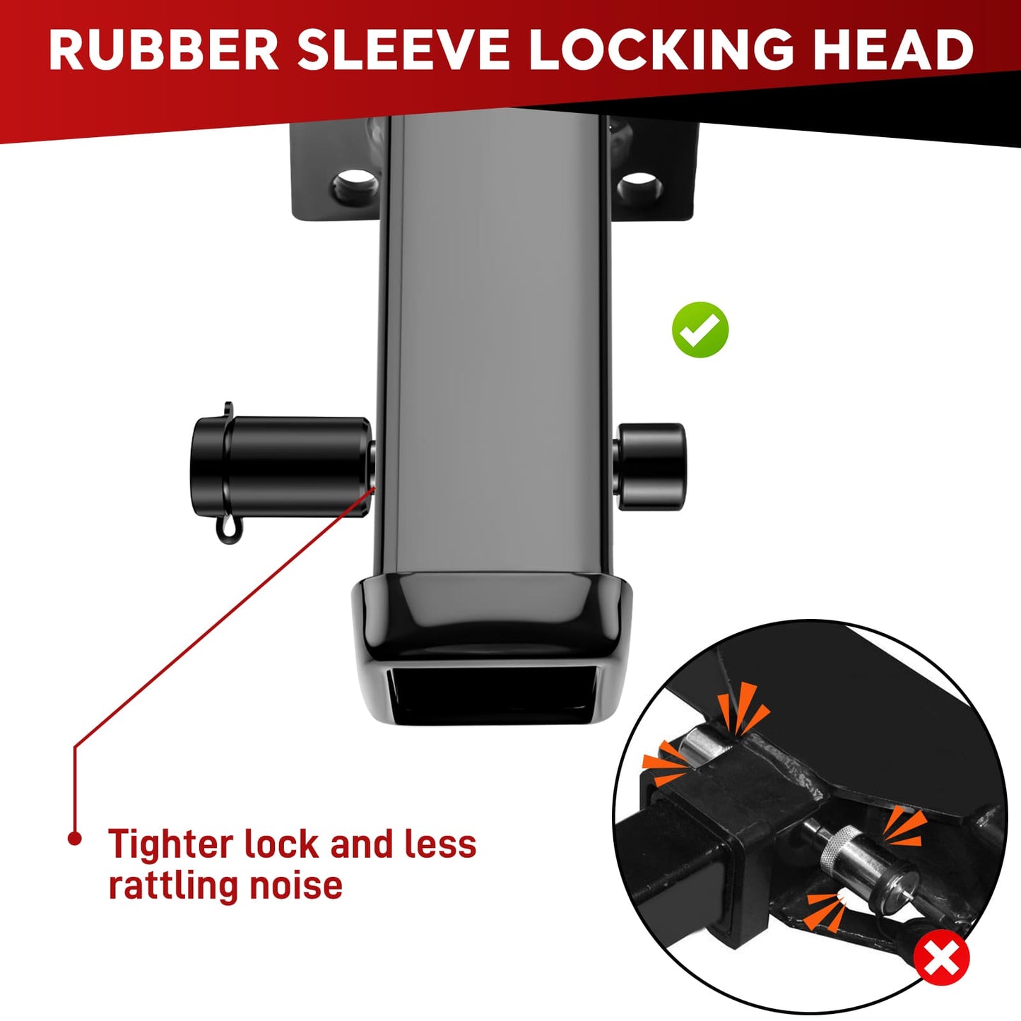 BOYISEN Trailer Hitch Pin Lock - Locking Hitch Pin with 5/8" Pin for Class III/IV/V 2" Hitches, Receiver Hitch Lock Pin with 2 Keys for RVs Trailer Truck Car Boat, Weatherproof Anti-Theft