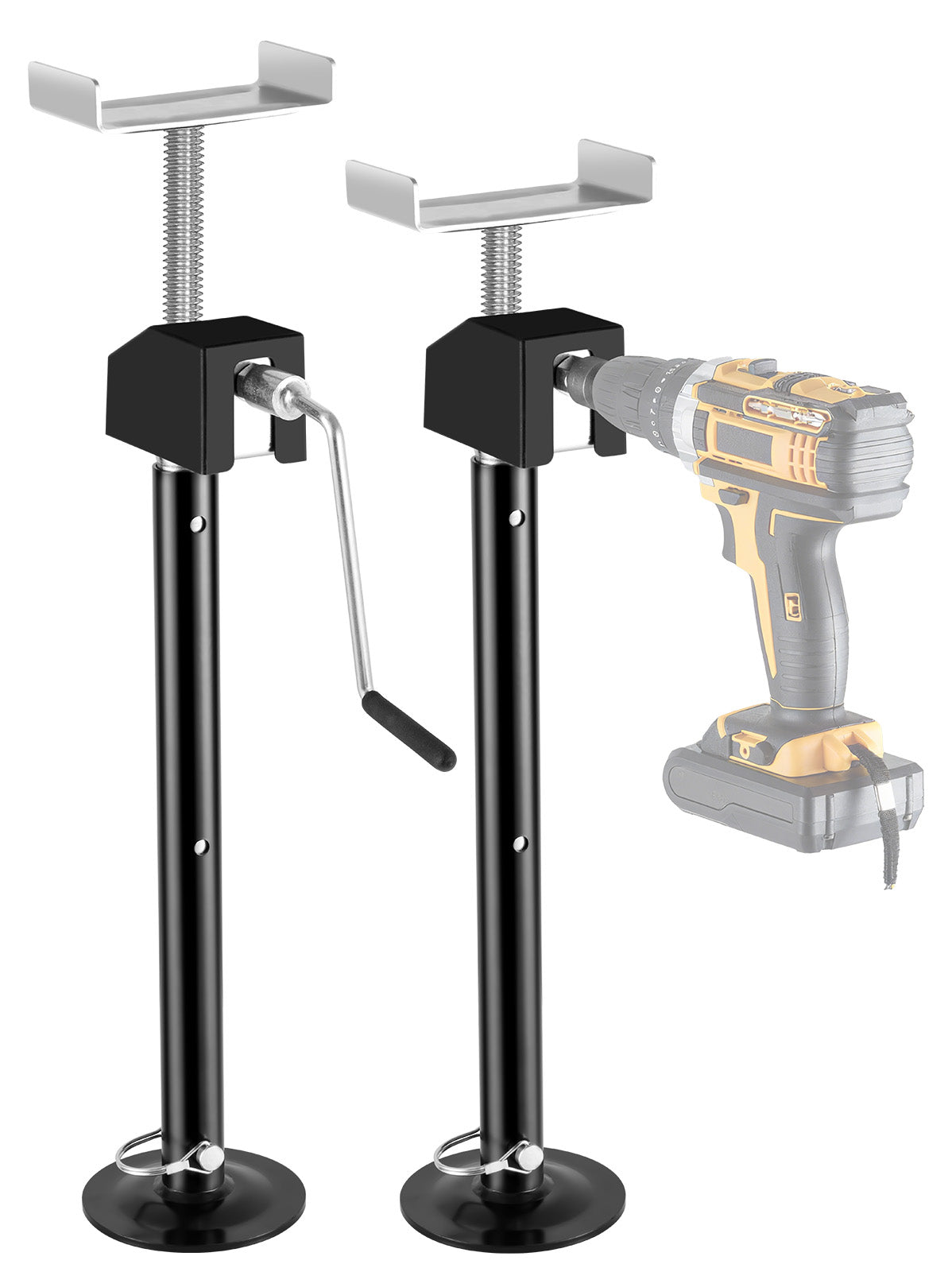 BOYISEN RV Slide Out Support Jacks 20"-49" Height Adjustable by Power Drill or Handle, Heavy Duty Camper Slideout Stabilizer Jacks Supports up to 5000lbs