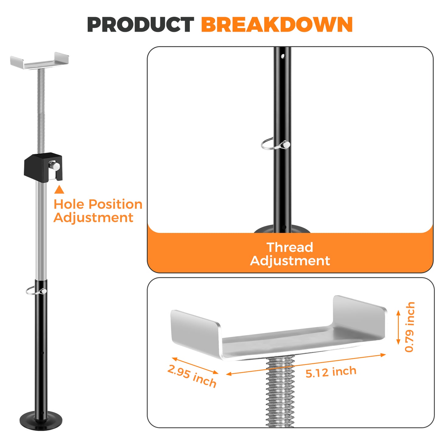 BOYISEN RV Slide Out Support Jacks 20"-49" Height Adjustable by Power Drill or Handle, Heavy Duty Camper Slideout Stabilizer Jacks Supports up to 5000lbs